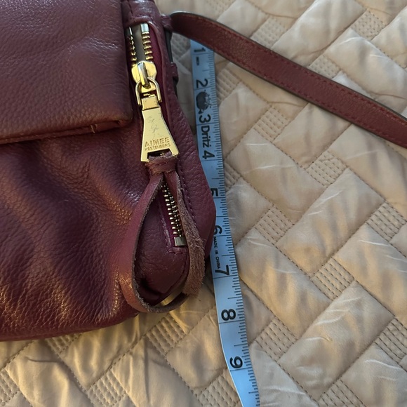 Crossbody lamb leather Aimee Kestenberg raspberry leather crossbody with wallet - Picture 13 of 14